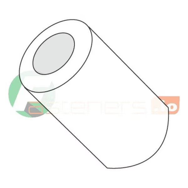 Round Spacer, #4 Screw Size, Natural Nylon, 1/4 in Overall Lg, Newport Fasteners, Mfr#: 140404RSN